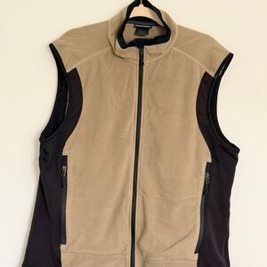 REI Fleece Vest Men’s XL – Tan & Black – Full Zip